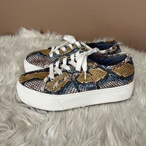 {Steve Madden} Emmi Snakeskin Platform Sneakers - Womens 7